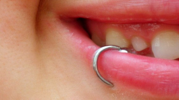 pierced lip