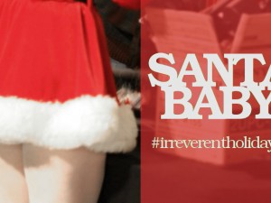 woman in short "Santa" dress