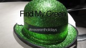 green glittery hat