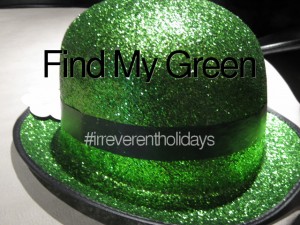 green glittery hat